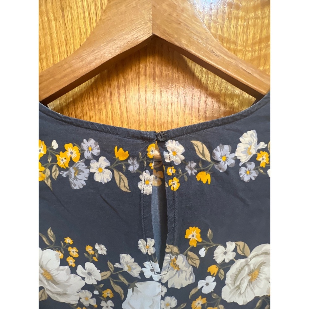 Old Navy Floral‎ Shift Dress Navy Blue Yellow Ruffle Sleeve XS Womens - Picture 6 of 10